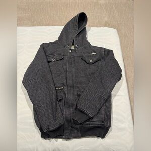 Men’s Fox Racing Black Sasquatch Sherpa-Lined Full-Zip Hoodie Size Large Y2K